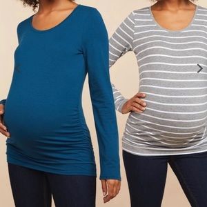 BumpStart Long Sleeve Maternity T-Shirt (2 Pack)